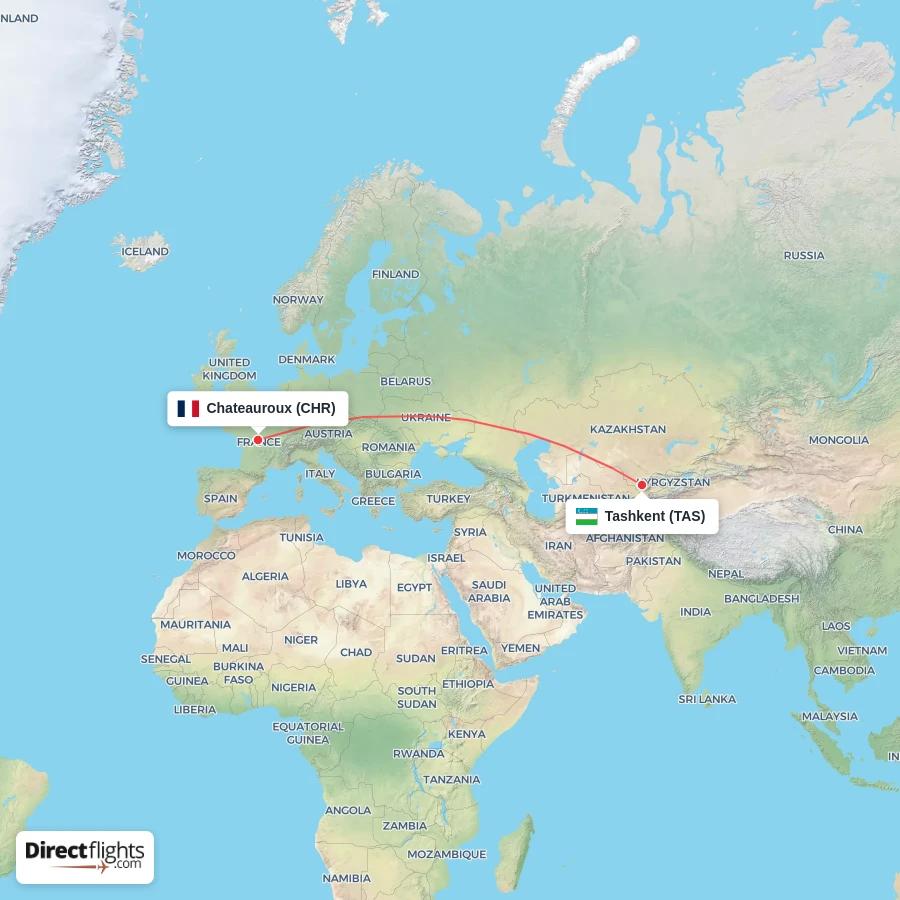 TAS - CHR route map