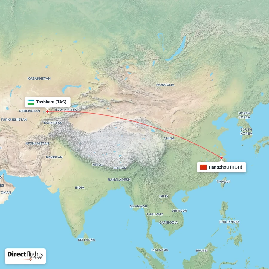 TAS - HGH route map