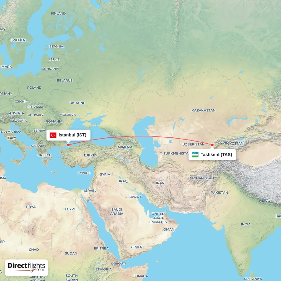 TAS - IST route map