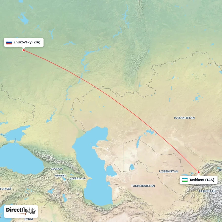TAS - ZIA route map