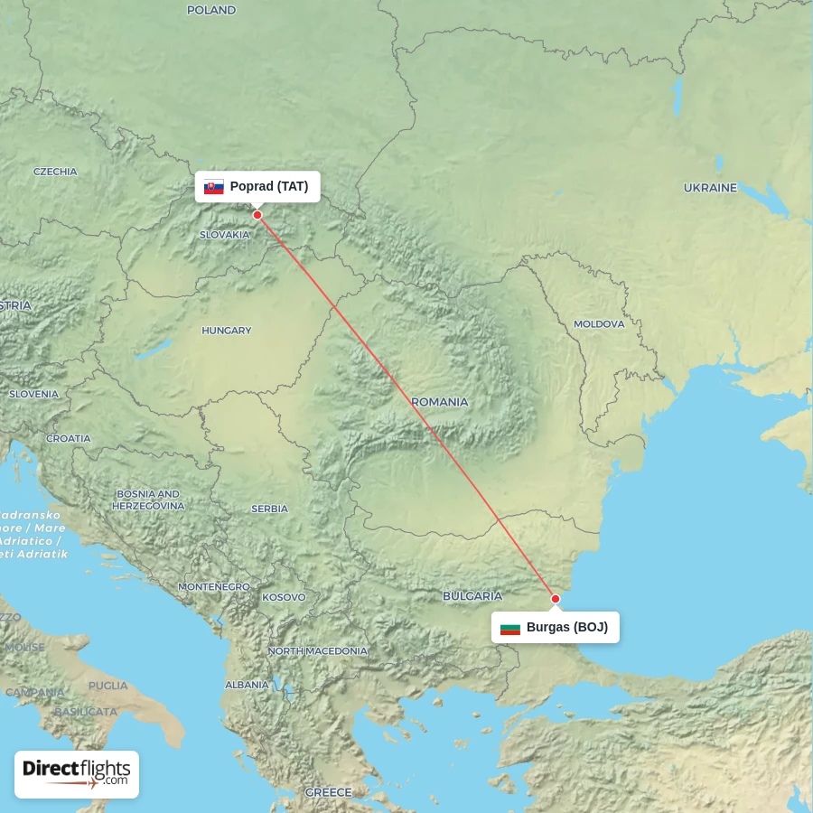 TAT - BOJ route map