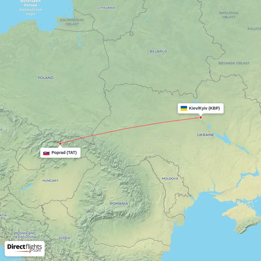 TAT - KBP route map