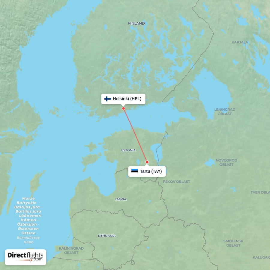 TAY - HEL route map