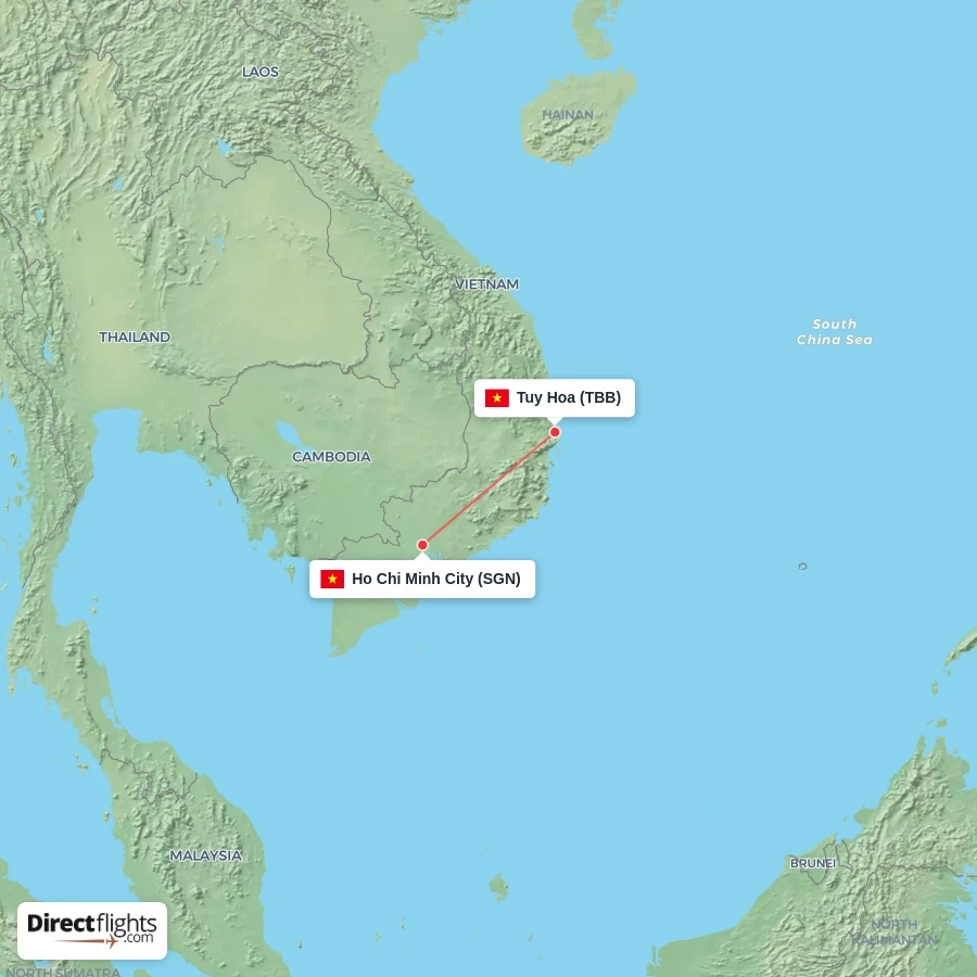 TBB - SGN route map