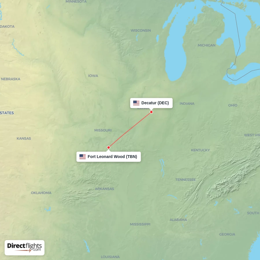 TBN - DEC route map