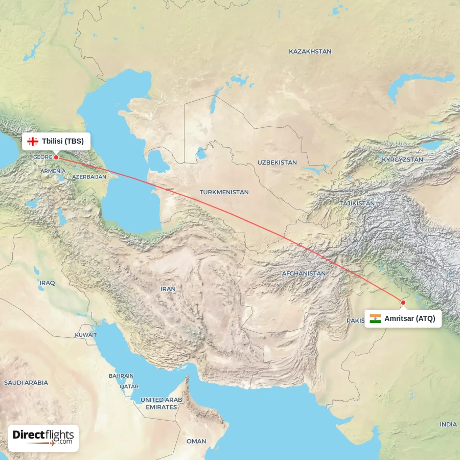 TBS - ATQ route map