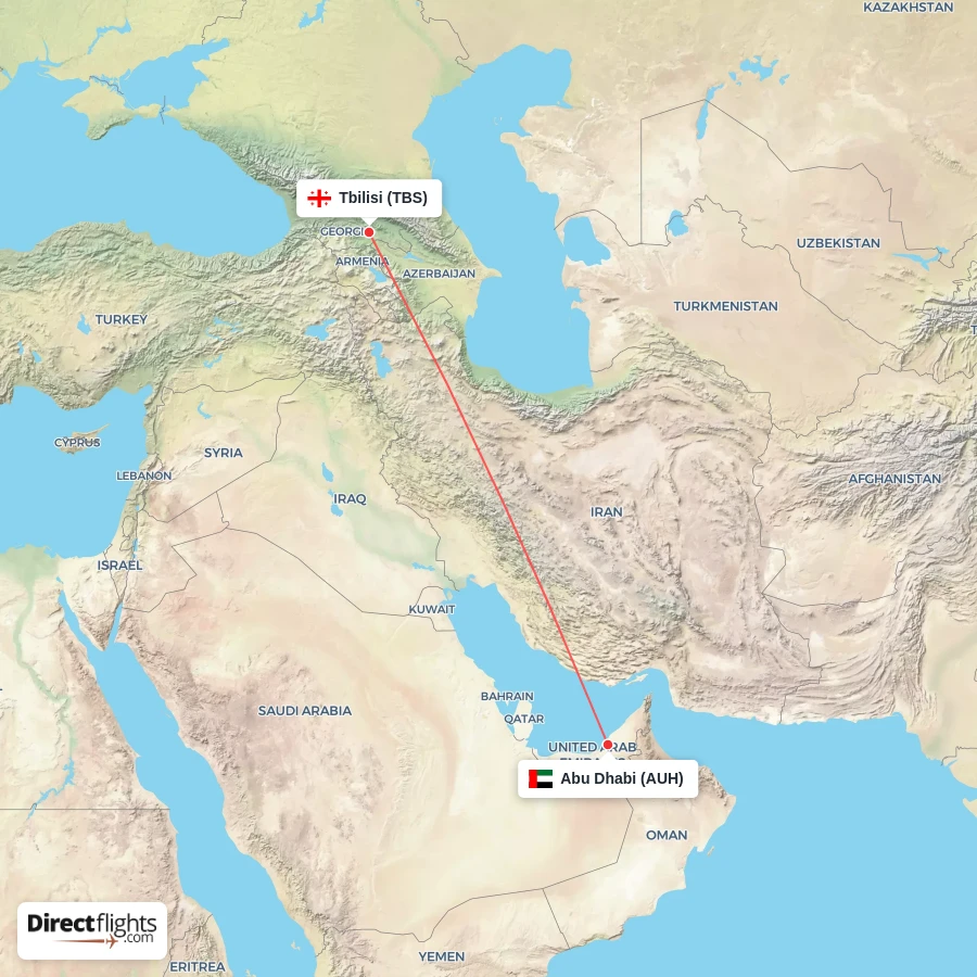 TBS - AUH route map