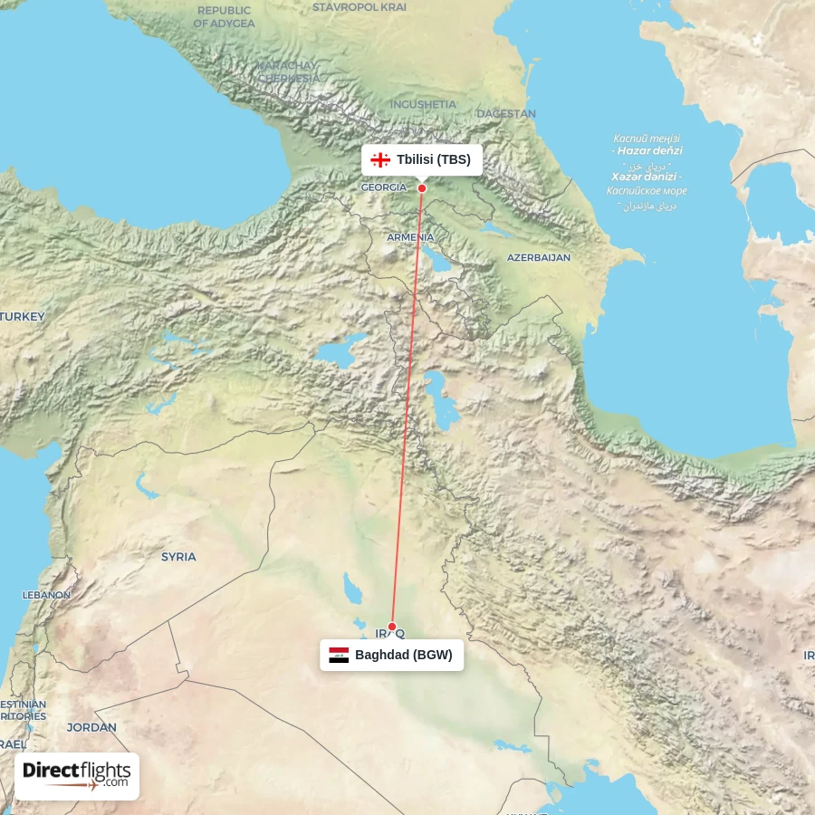 TBS - BGW route map