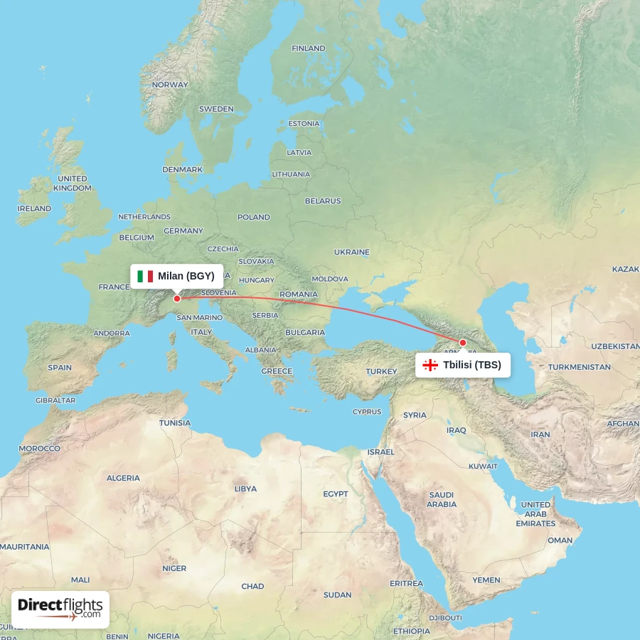 TBS - BGY route map