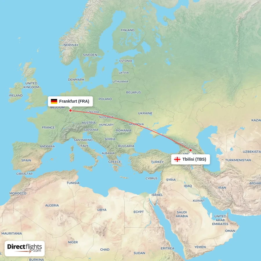 TBS - FRA route map
