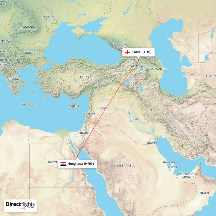 TBS - HRG route map