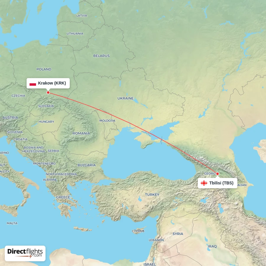 TBS - KRK route map