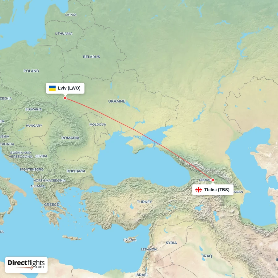 TBS - LWO route map