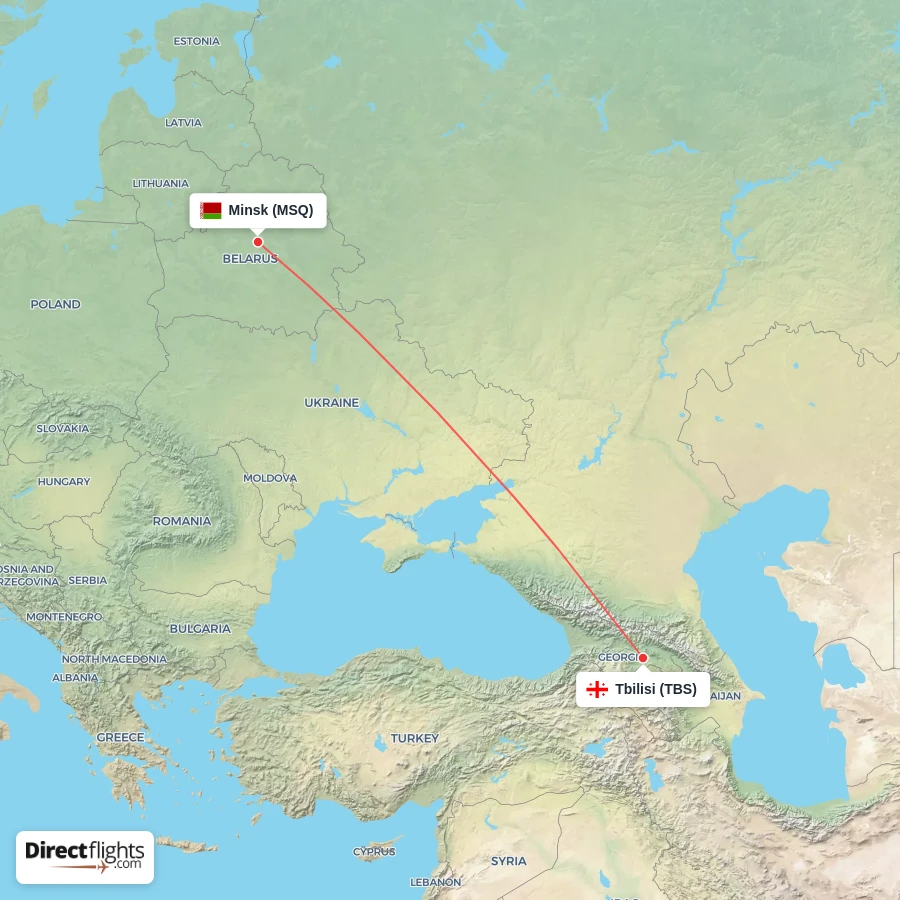 TBS - MSQ route map