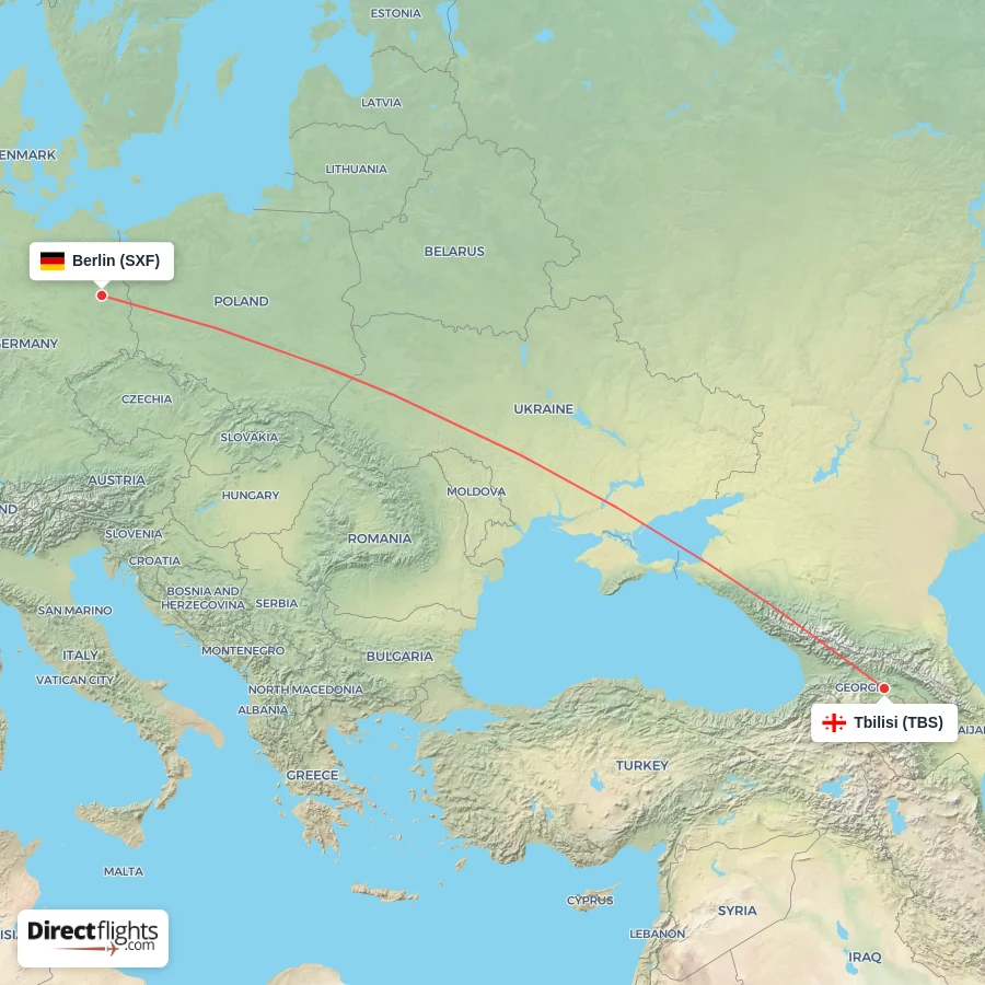 TBS - SXF route map