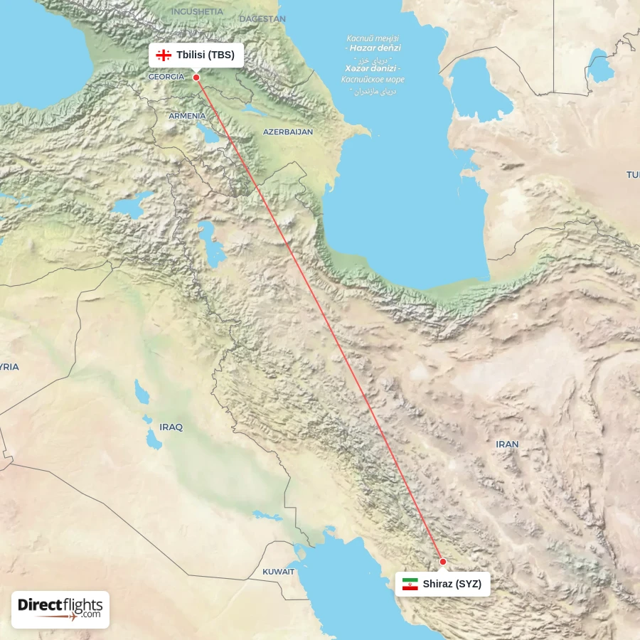 TBS - SYZ route map