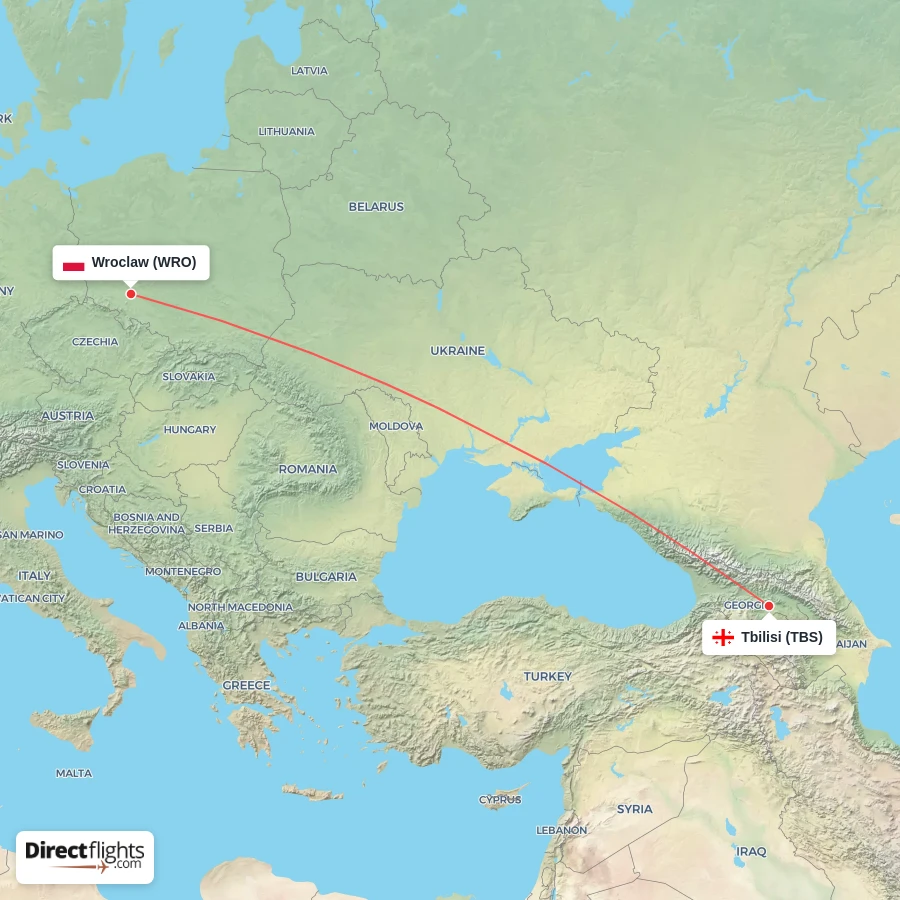 TBS - WRO route map
