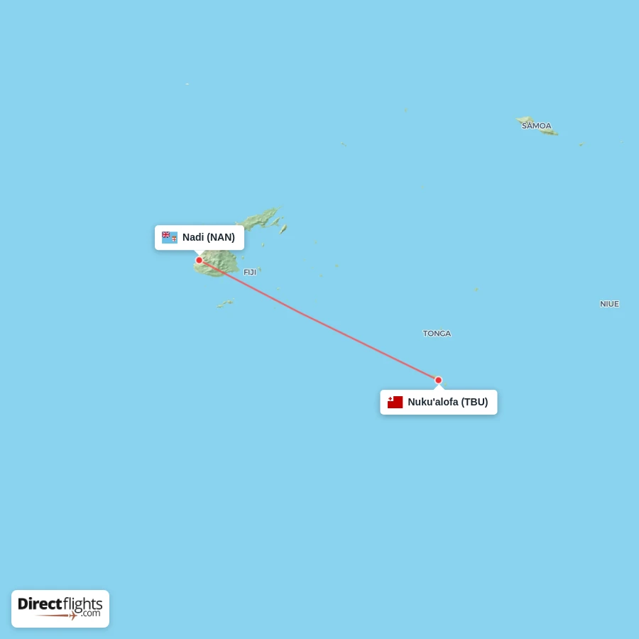 TBU - NAN route map