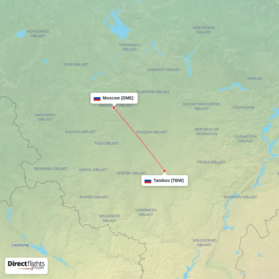 TBW - DME route map