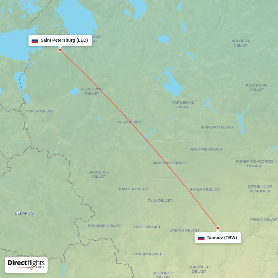 TBW - LED route map