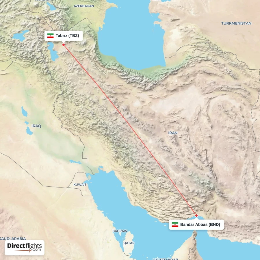 TBZ - BND route map