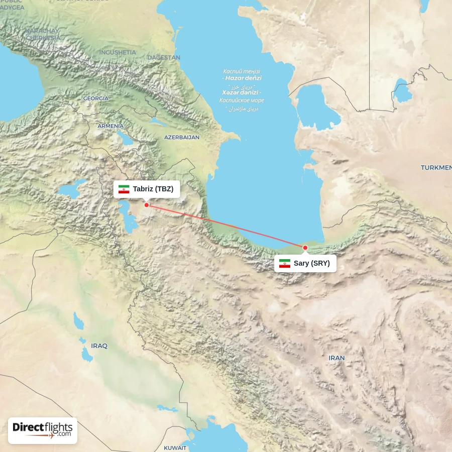 TBZ - SRY route map