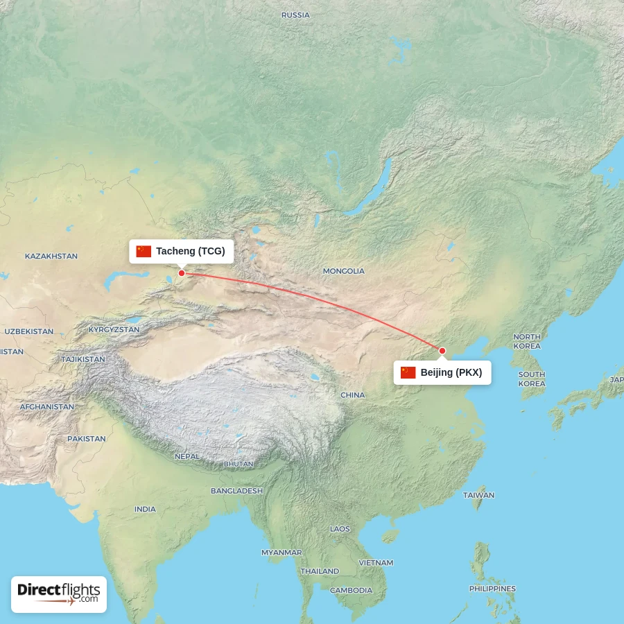 TCG - PKX route map