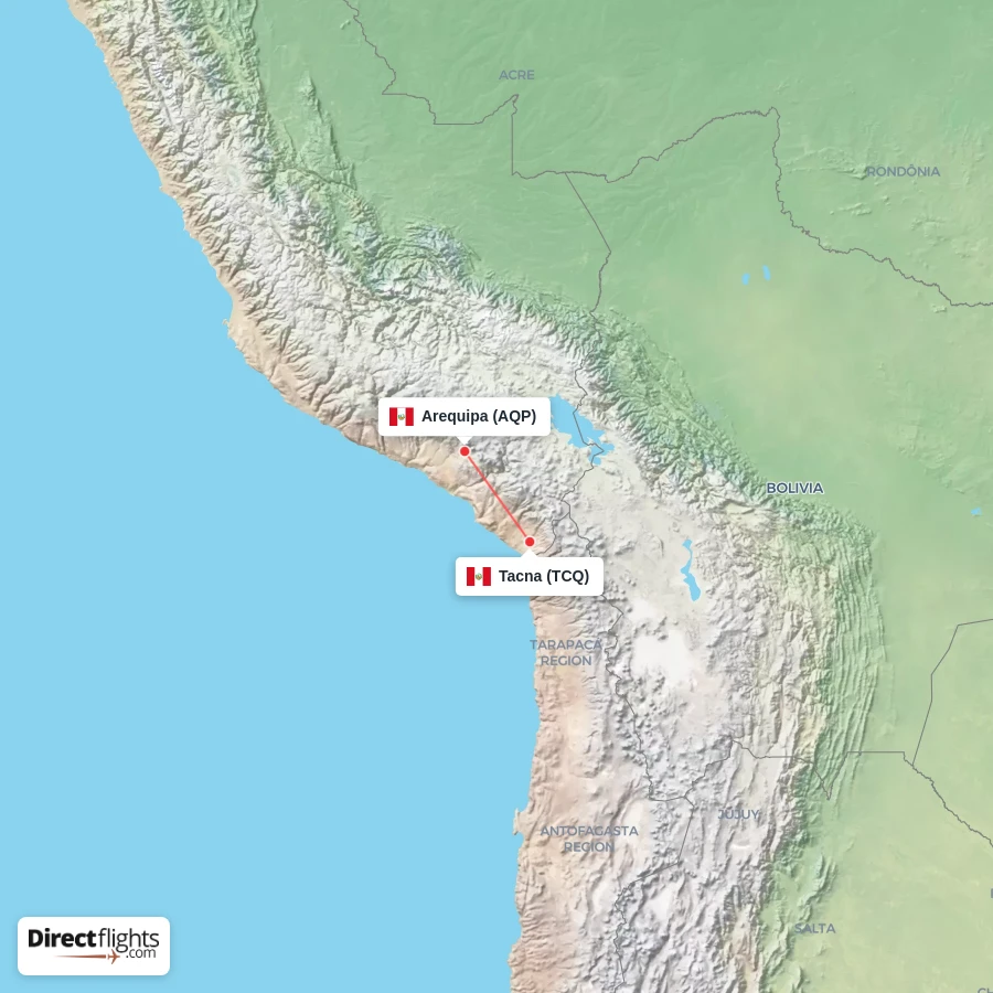 TCQ - AQP route map