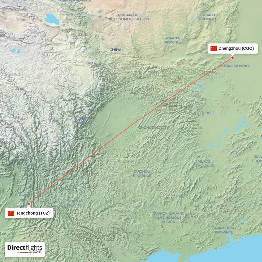 TCZ - CGO route map