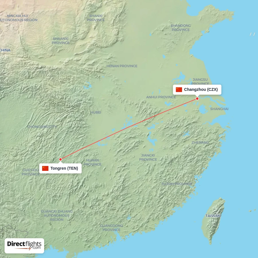 TEN - CZX route map