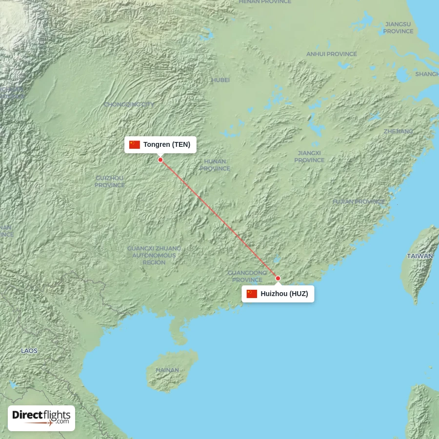 TEN - HUZ route map