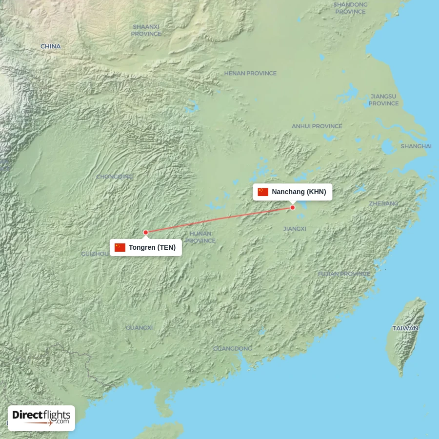 TEN - KHN route map