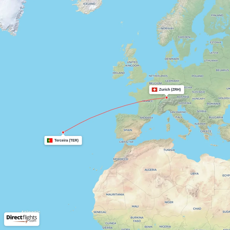 TER - ZRH route map