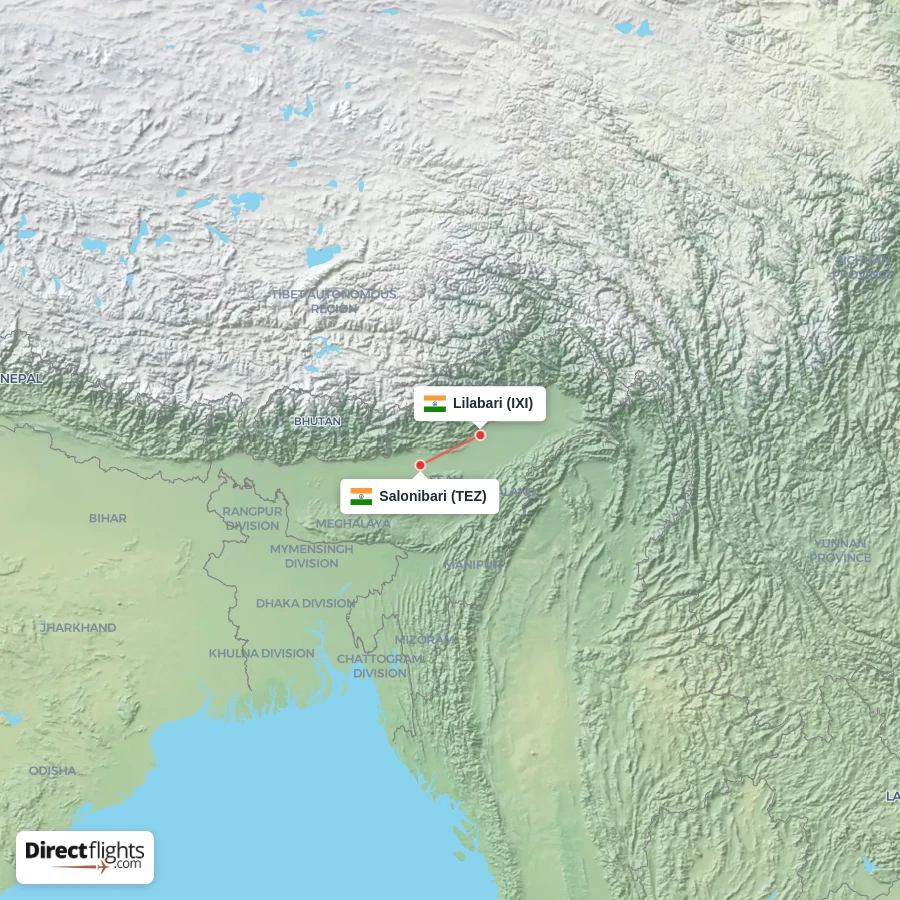 TEZ - IXI route map