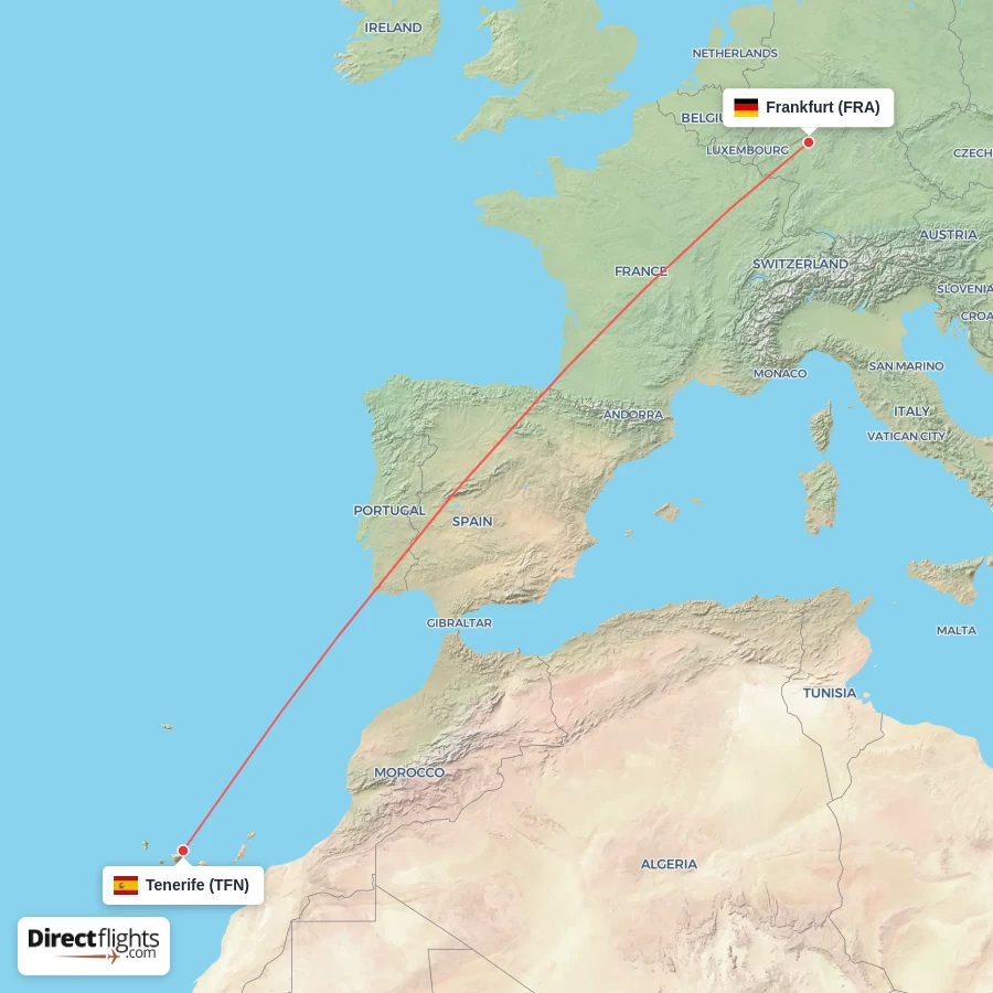 TFN - FRA route map