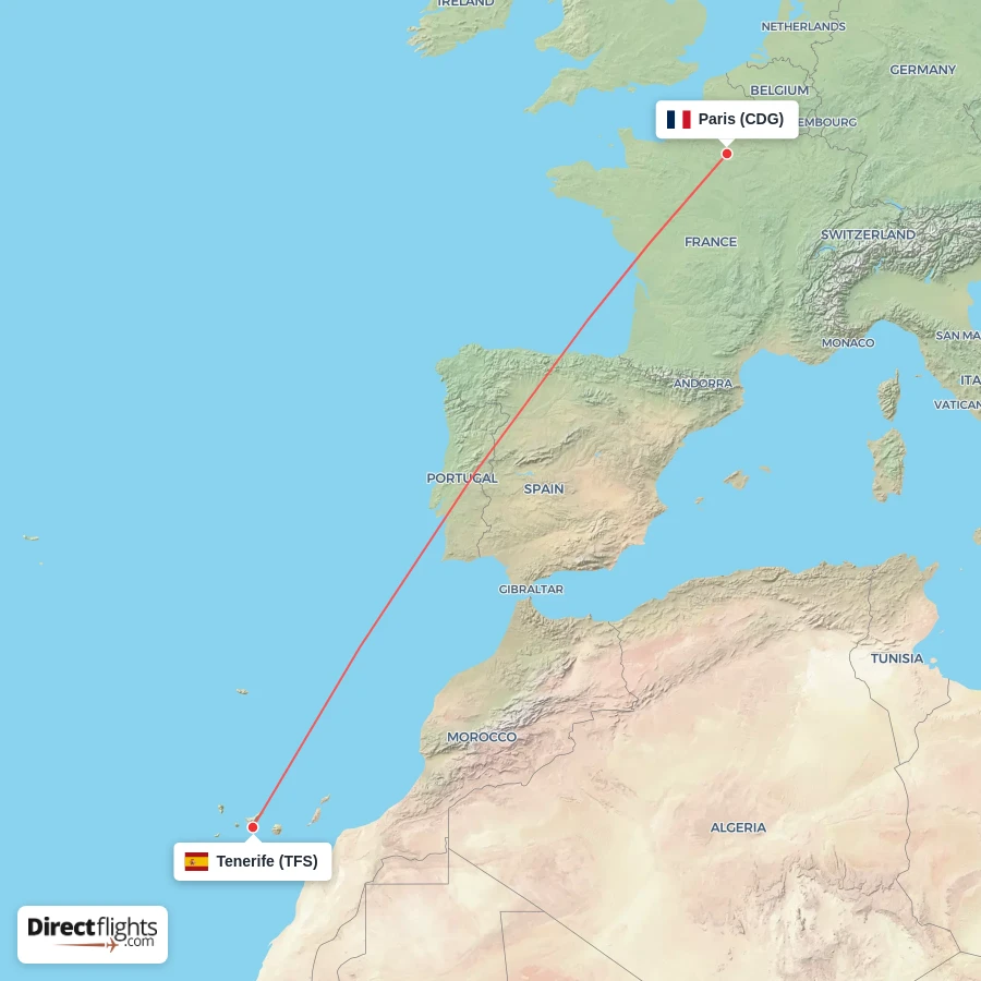TFS - CDG route map