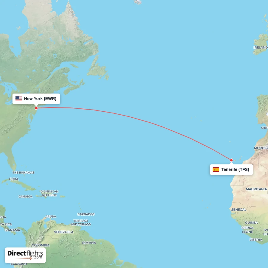 TFS - EWR route map