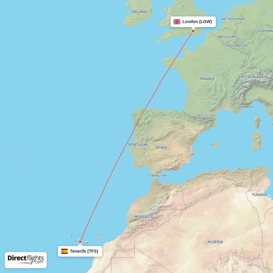 TFS - LGW route map