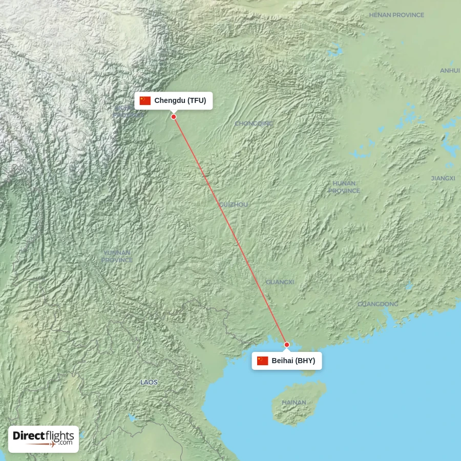 TFU - BHY route map