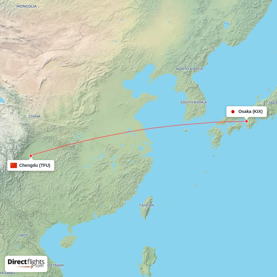 TFU - KIX route map