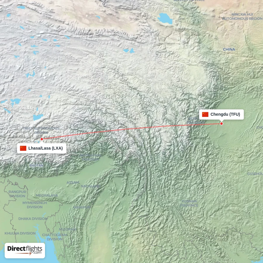 TFU - LXA route map