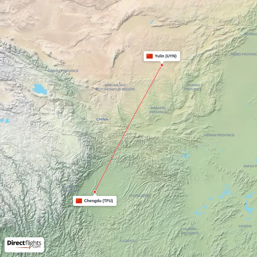 TFU - UYN route map