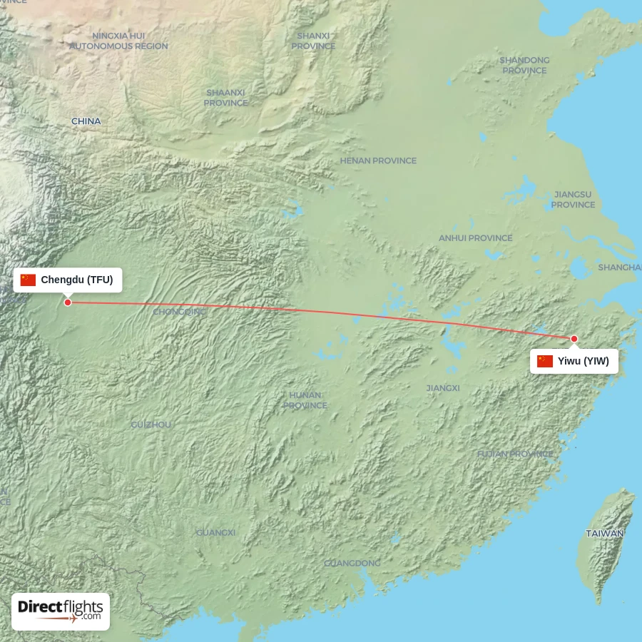 TFU - YIW route map