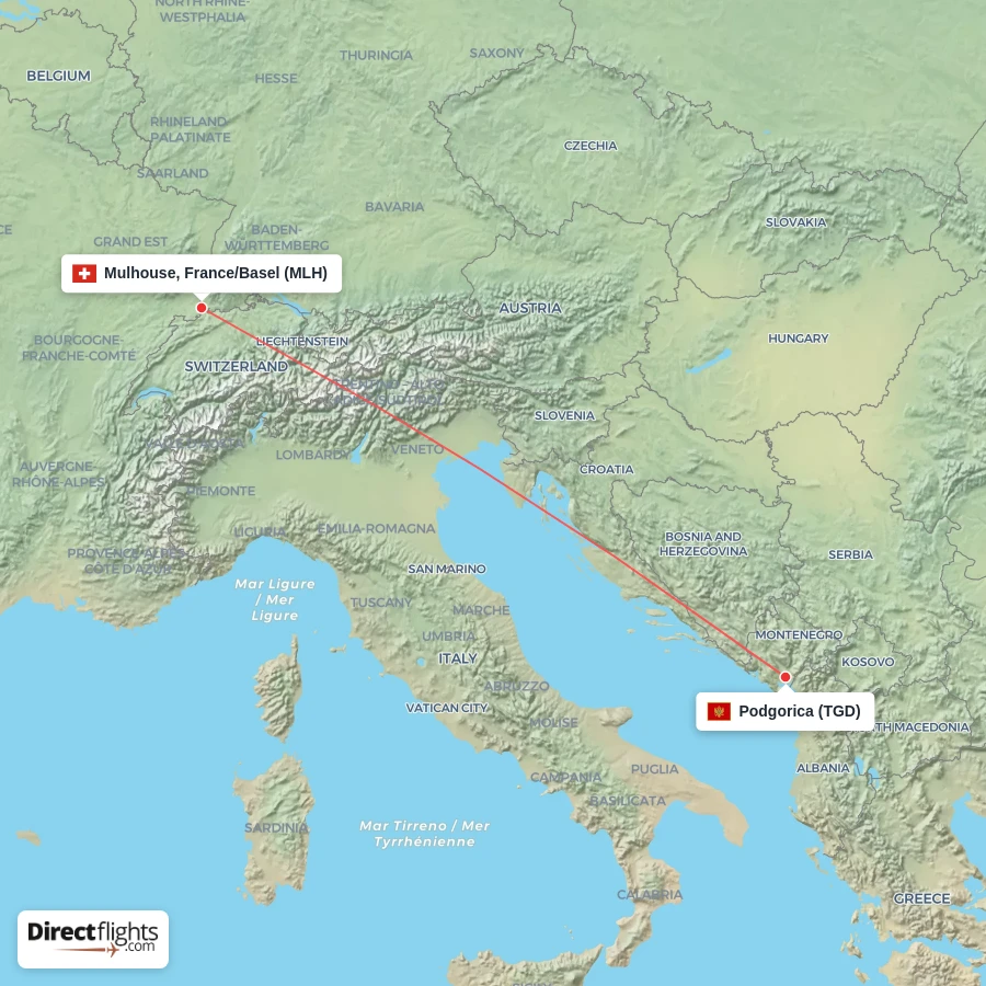 TGD - MLH route map