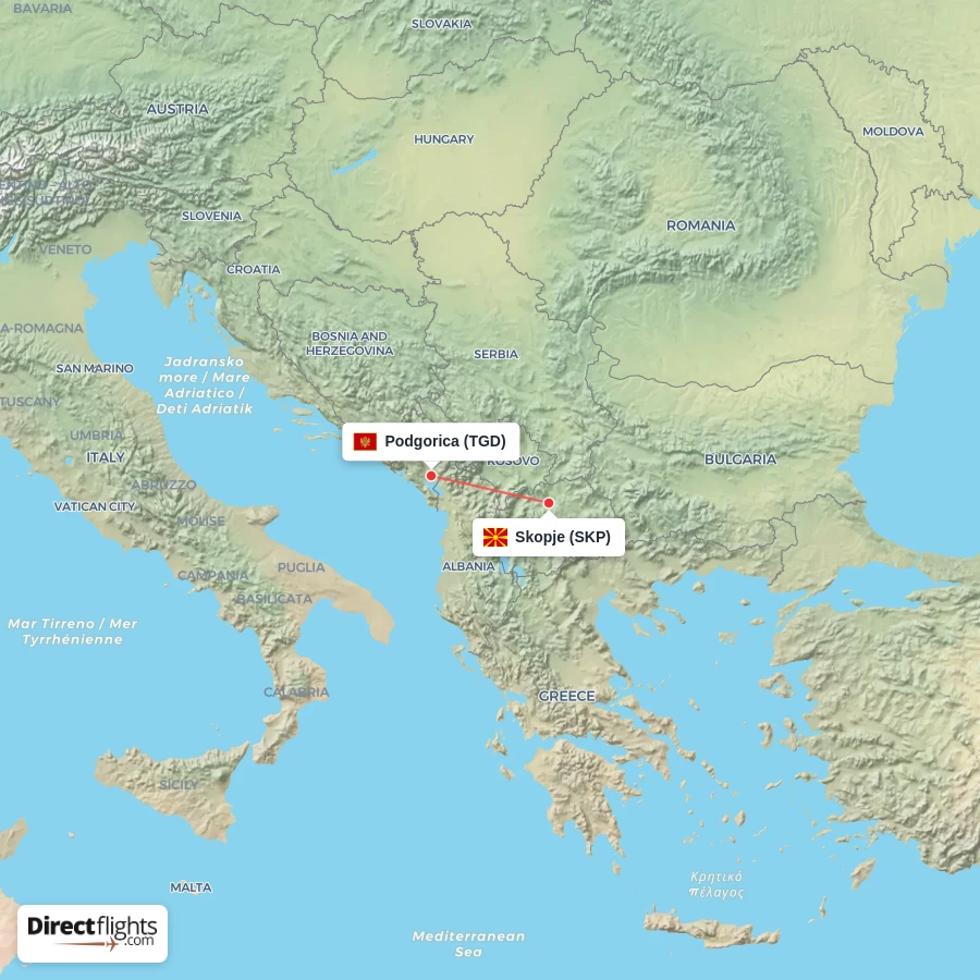 TGD - SKP route map