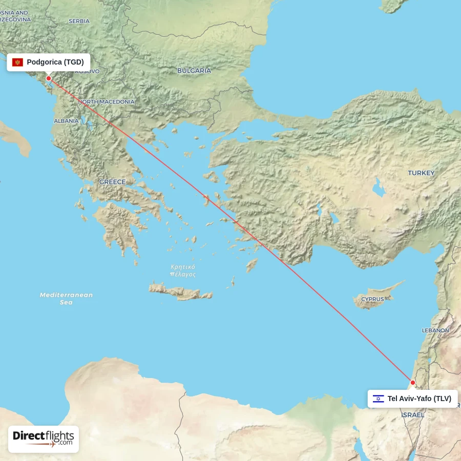 TGD - TLV route map