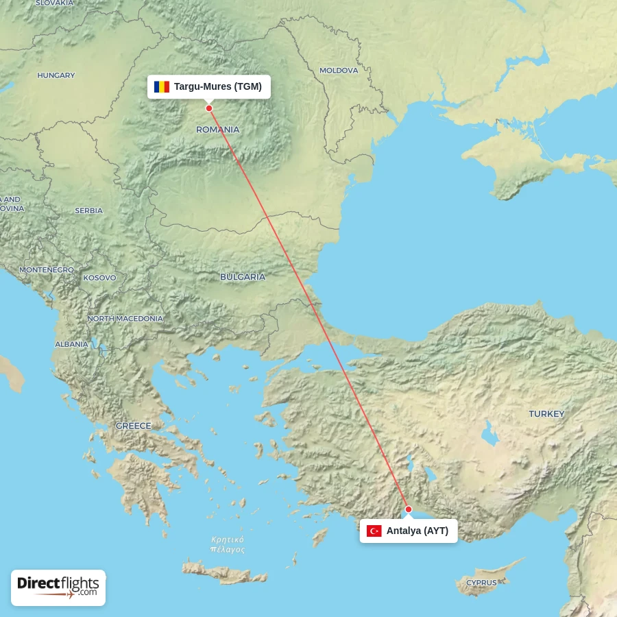 TGM - AYT route map