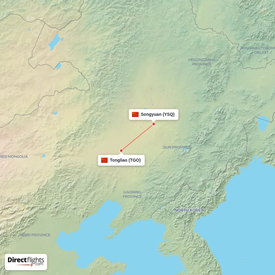 TGO - YSQ route map