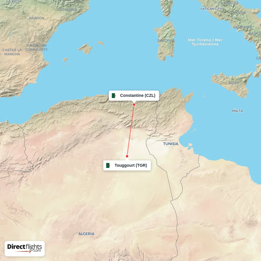 TGR - CZL route map