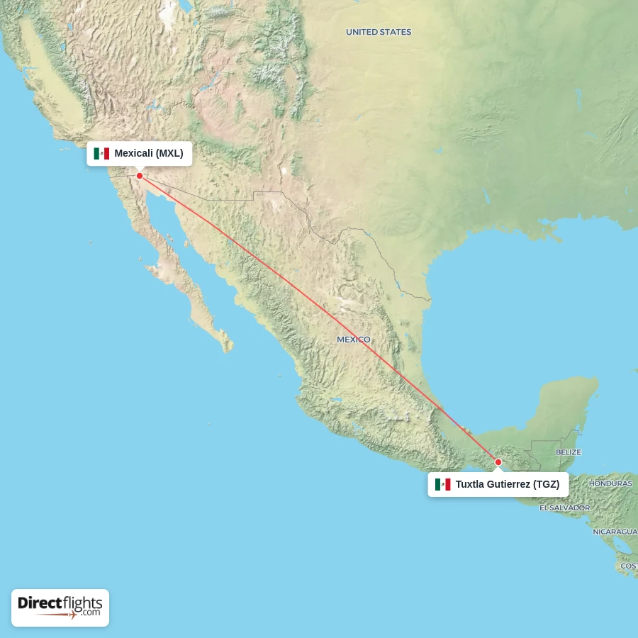 TGZ - MXL route map